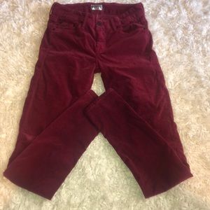 Burgundy skinny MOTHER pants